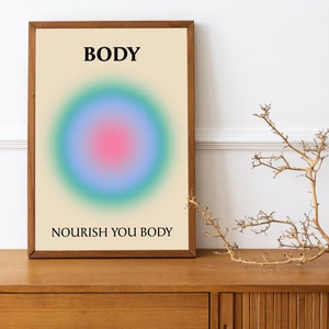 Colorful print Aura poster energy gradient print retro wall decor inspirationnal quote positive energy wall art quote print minimal
