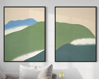 Vintage japansk bergskonsttryckset, träblocksaffisch
