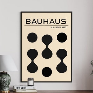 Abstract print art minimal decor geometric print modern Bauhaus print vintage wall decor exhibition poster black white print boho decor