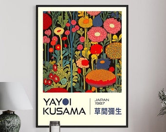 Yayoi Kusama Print,Abstract Art,Yayoi Kusama Poster,Japanese Wall Art,Yayoi Kusama Inspired Japanese Gallery Wall Art,Living Room Wall Decor