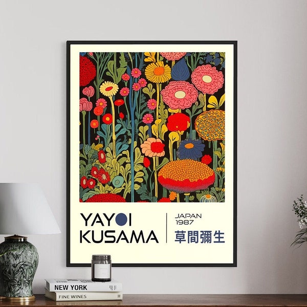 Yayoi Kusama Print,Abstract Art,Yayoi Kusama Poster,Japanese Wall Art,Yayoi Kusama Inspired Japanese Gallery Wall Art,Living Room Wall Decor