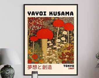 Yayoi Kusama Pilz Druck, Japanische Wandkunst