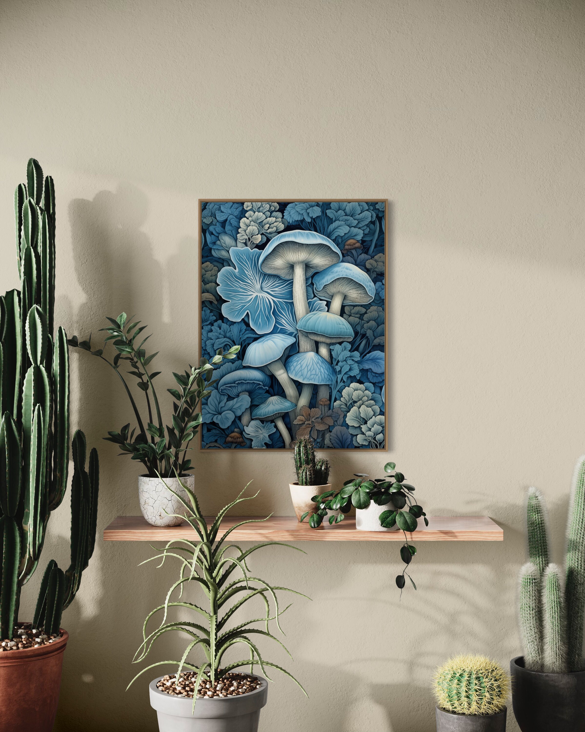 William Morris Inspired Mushroom Art Print, Botanical Forest Wall Decor ...