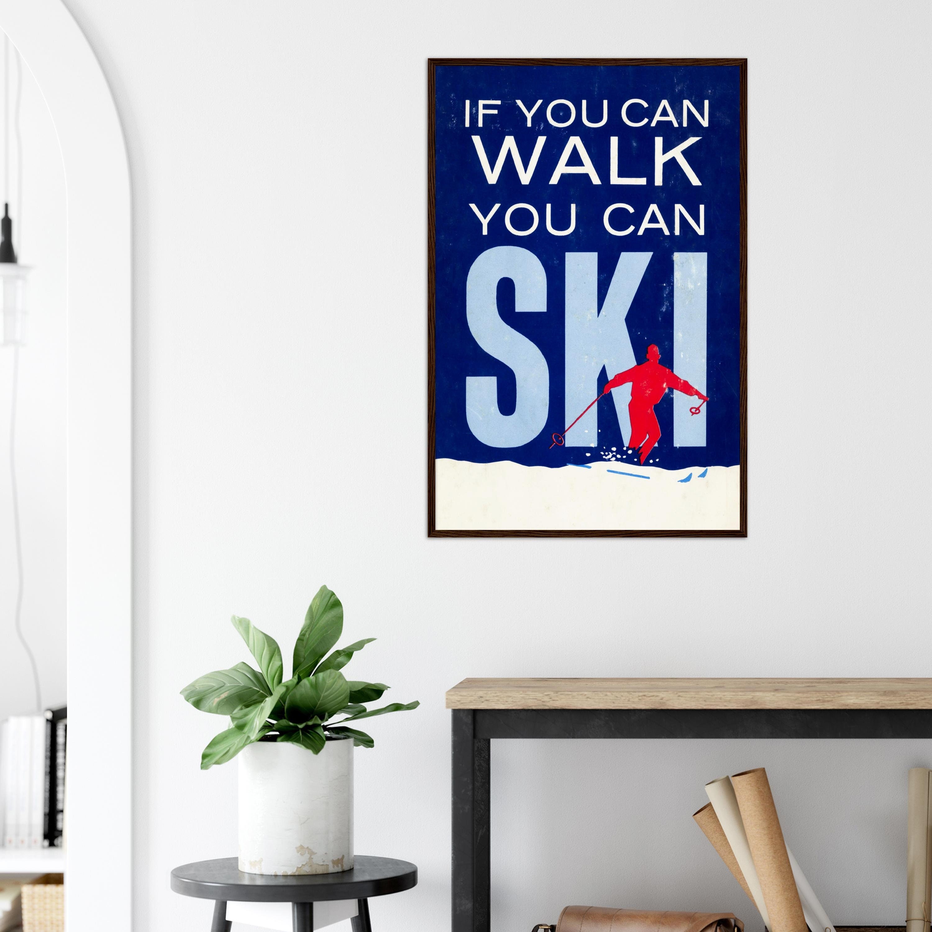 70年代 ビンテージ SKIPOLES＆SKI スキー デザイン ポスター ヴィンテージスキーポスター、レトロスポーツイラストプリント - Etsy 日本