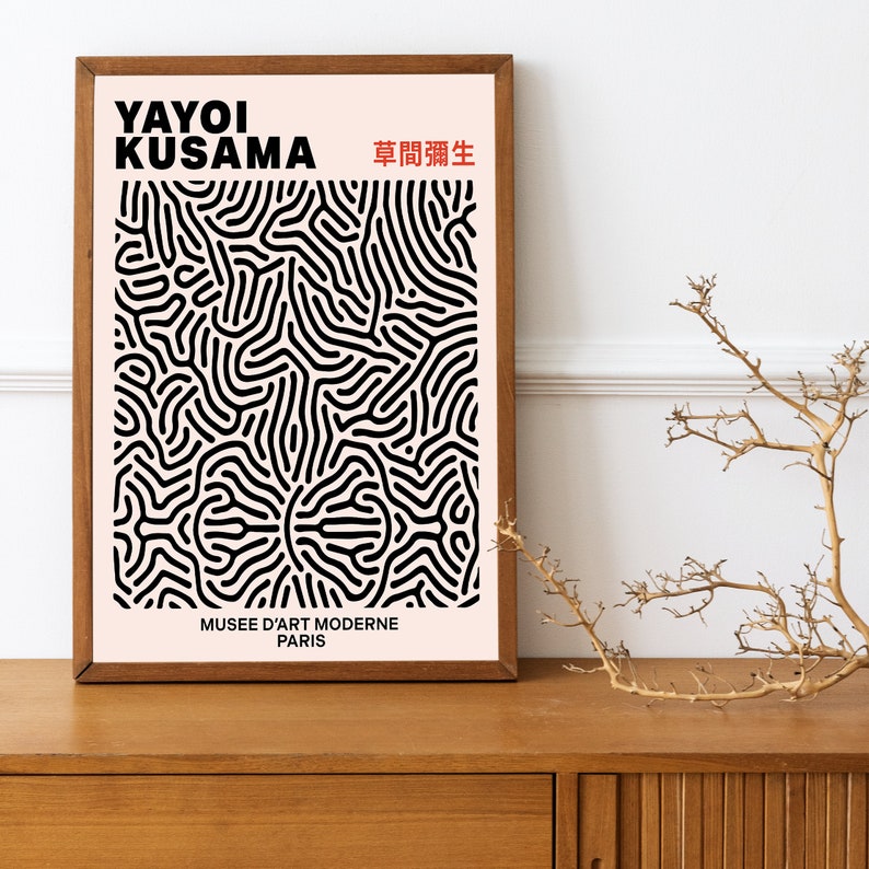 Yayoi Kusama Print line poster Yayoi Kusama Art Abstract Print Exhibition Print Art Japanese Art Modern Contemporary Art Minimal Wall Deco image 3