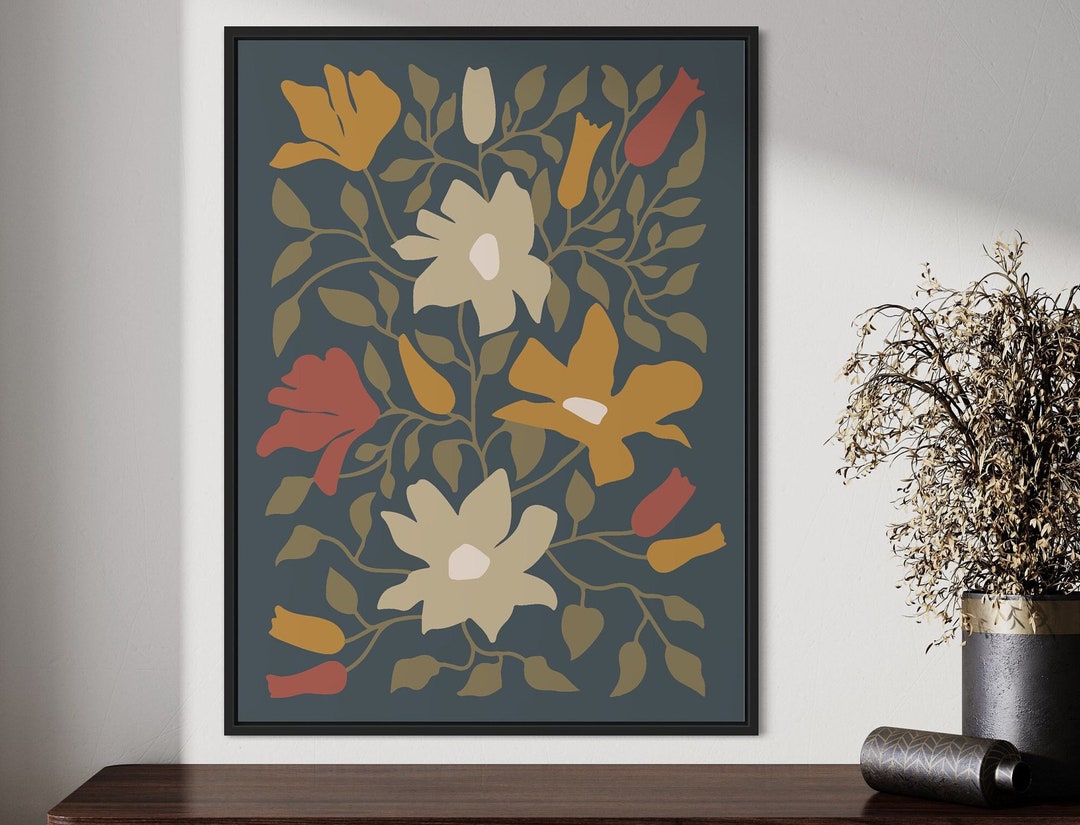 Botanical Print Retro Poster Boho Wall Decor Beutral Botanical Wall ...