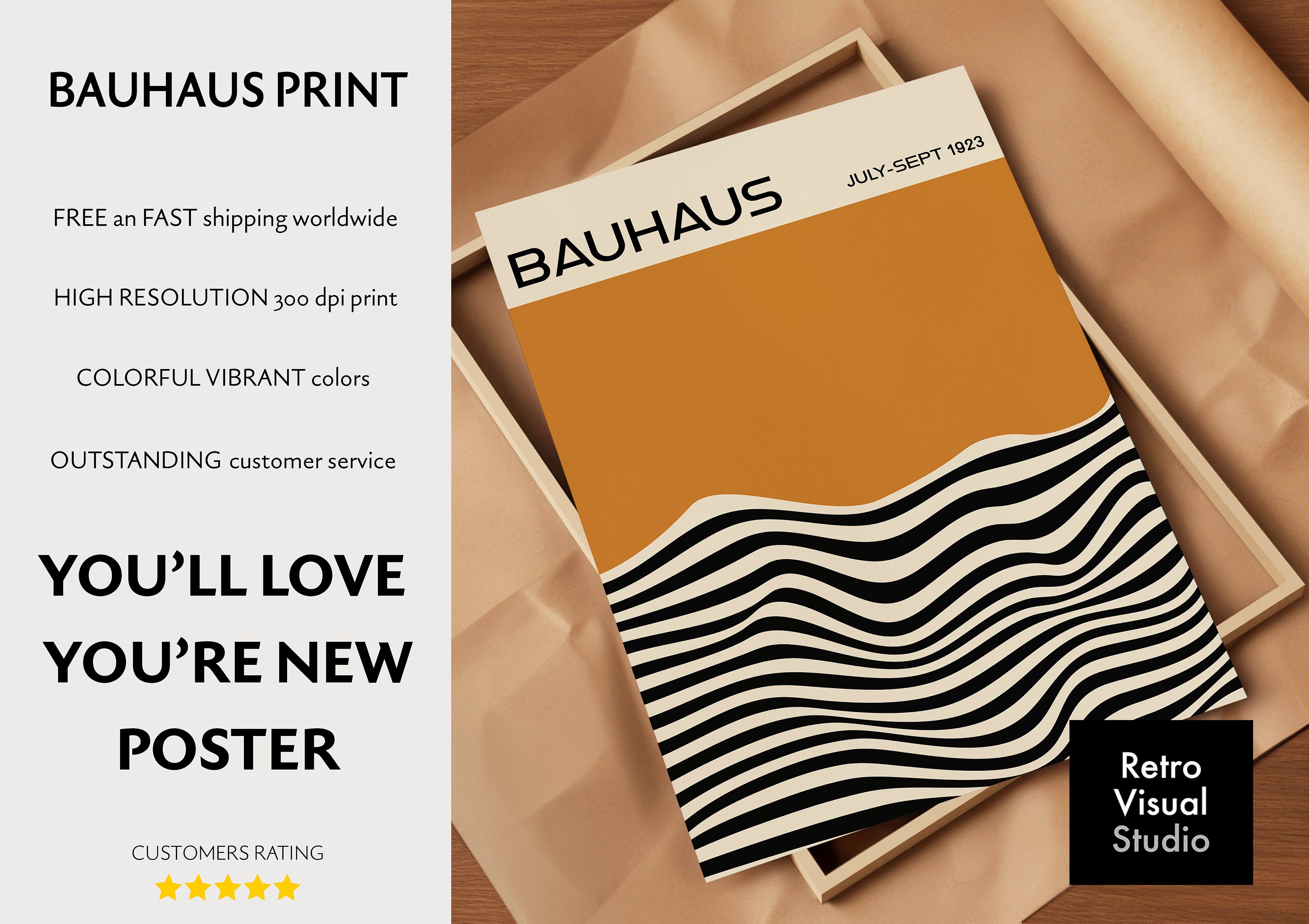 Bauhaus Exhibition Poster, Abstract Retro Wall Art - Etsy