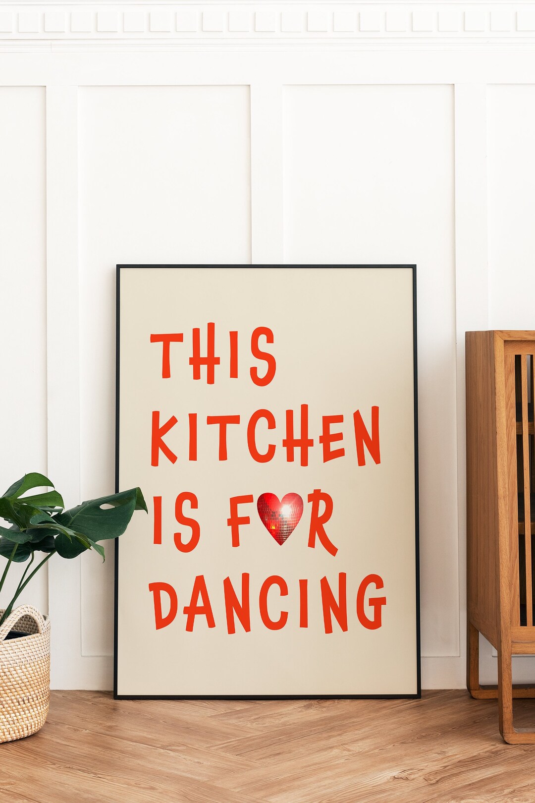 Kitchen Decor Print, This Kitchen is for Dancing, Red Typo Poster - Etsy