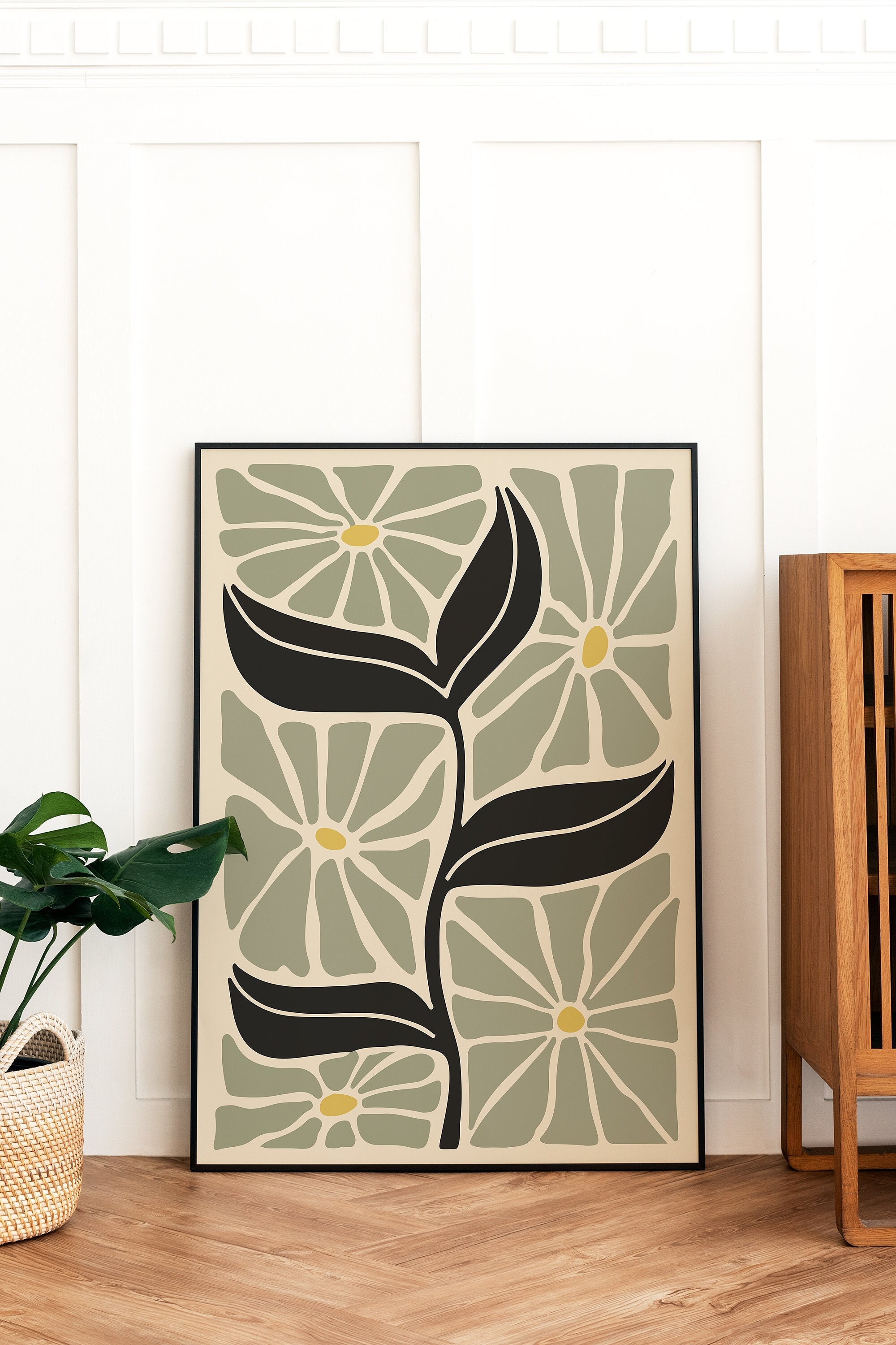 Botanic Print Sage Green Botanical Wall Decor Printable Wall Art ...