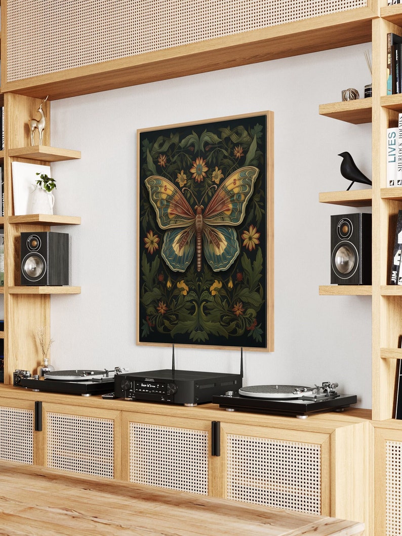 William Morris Butterfly Art Print, Botanical Decor - Etsy