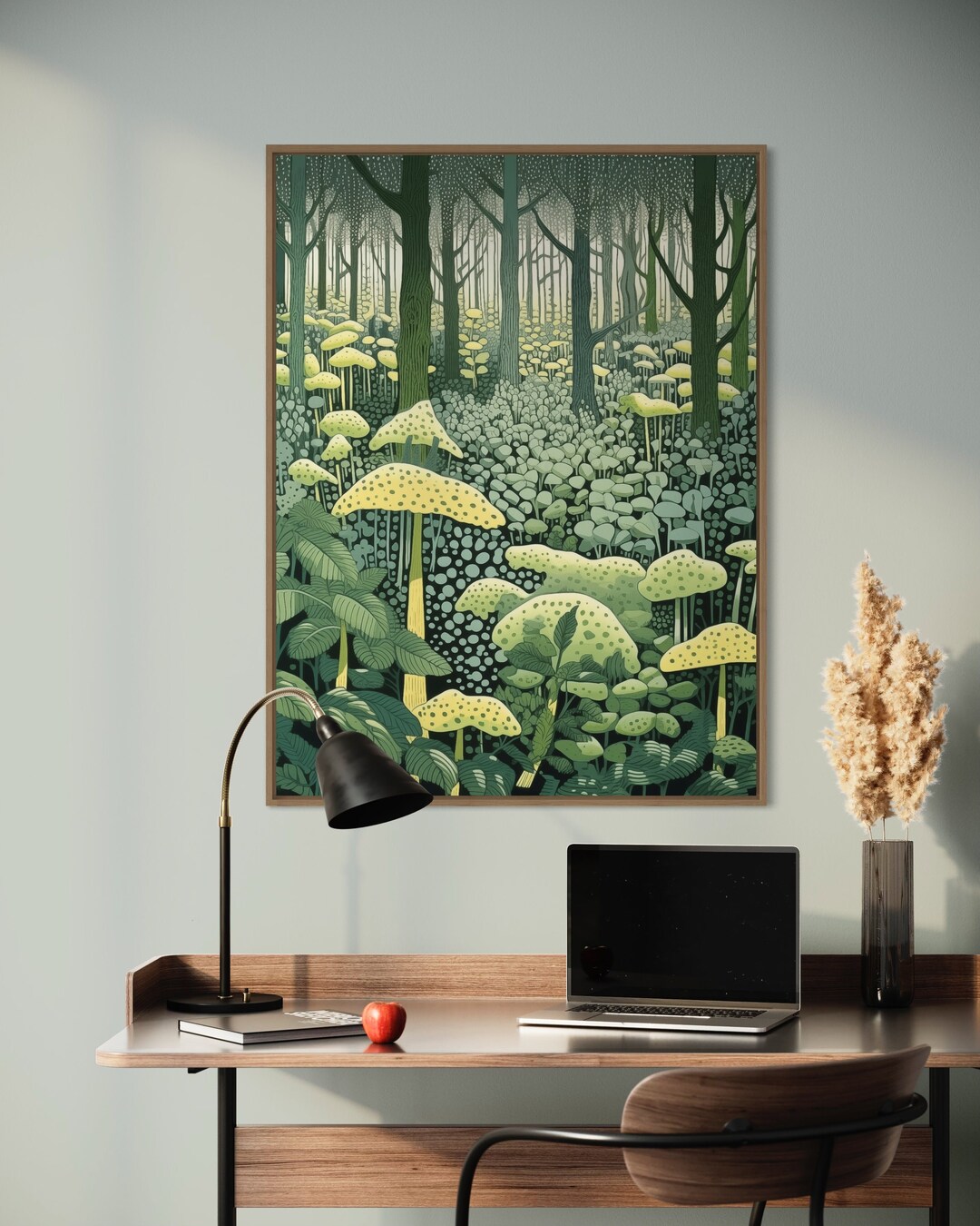 Mushroom Forest Art Print: William Morris Inspired Botanical Poster - Etsy