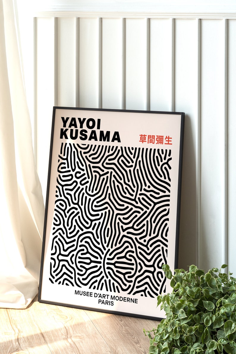 Yayoi Kusama Print line poster Yayoi Kusama Art Abstract Print Exhibition Print Art Japanese Art Modern Contemporary Art Minimal Wall Deco image 5