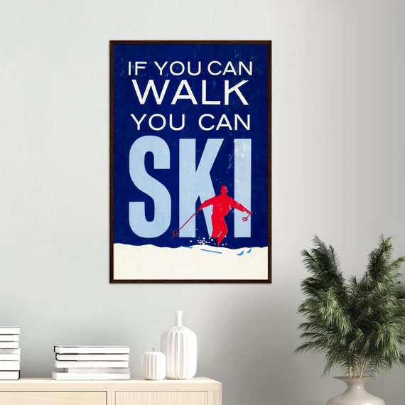 ヴィンテージスキーポスター、レトロスポーツイラストプリント - Etsy 日本