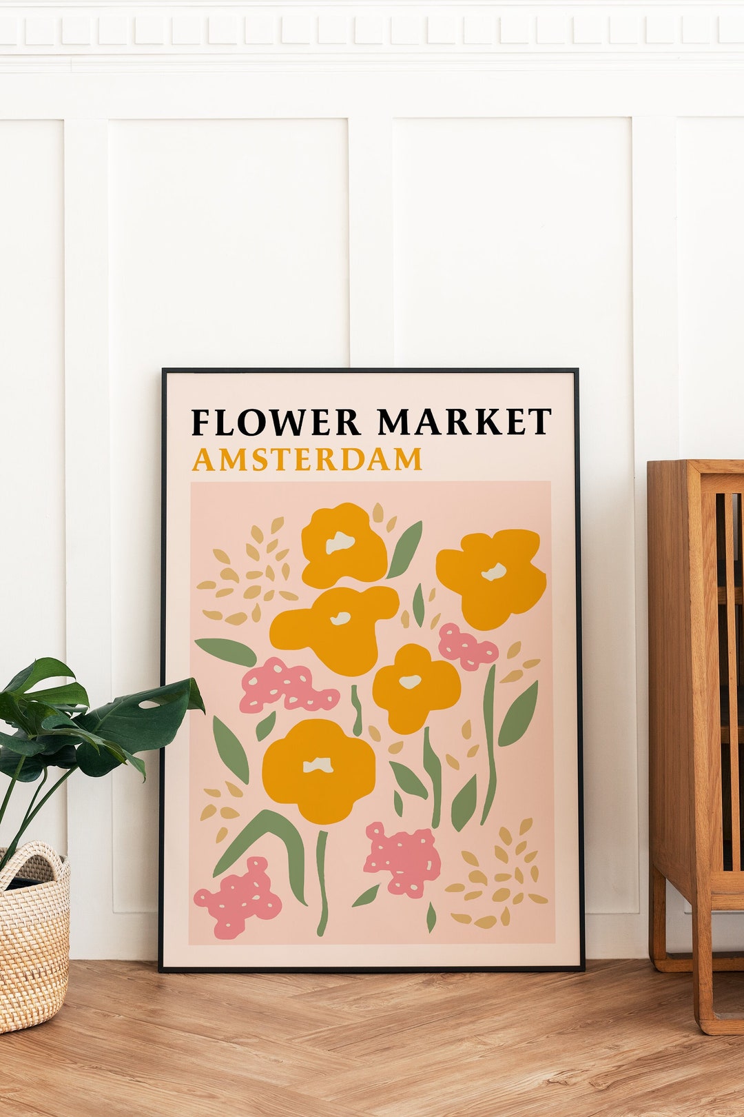 Flower Market Amsterdam Poster | Botanical Art Print - Etsy