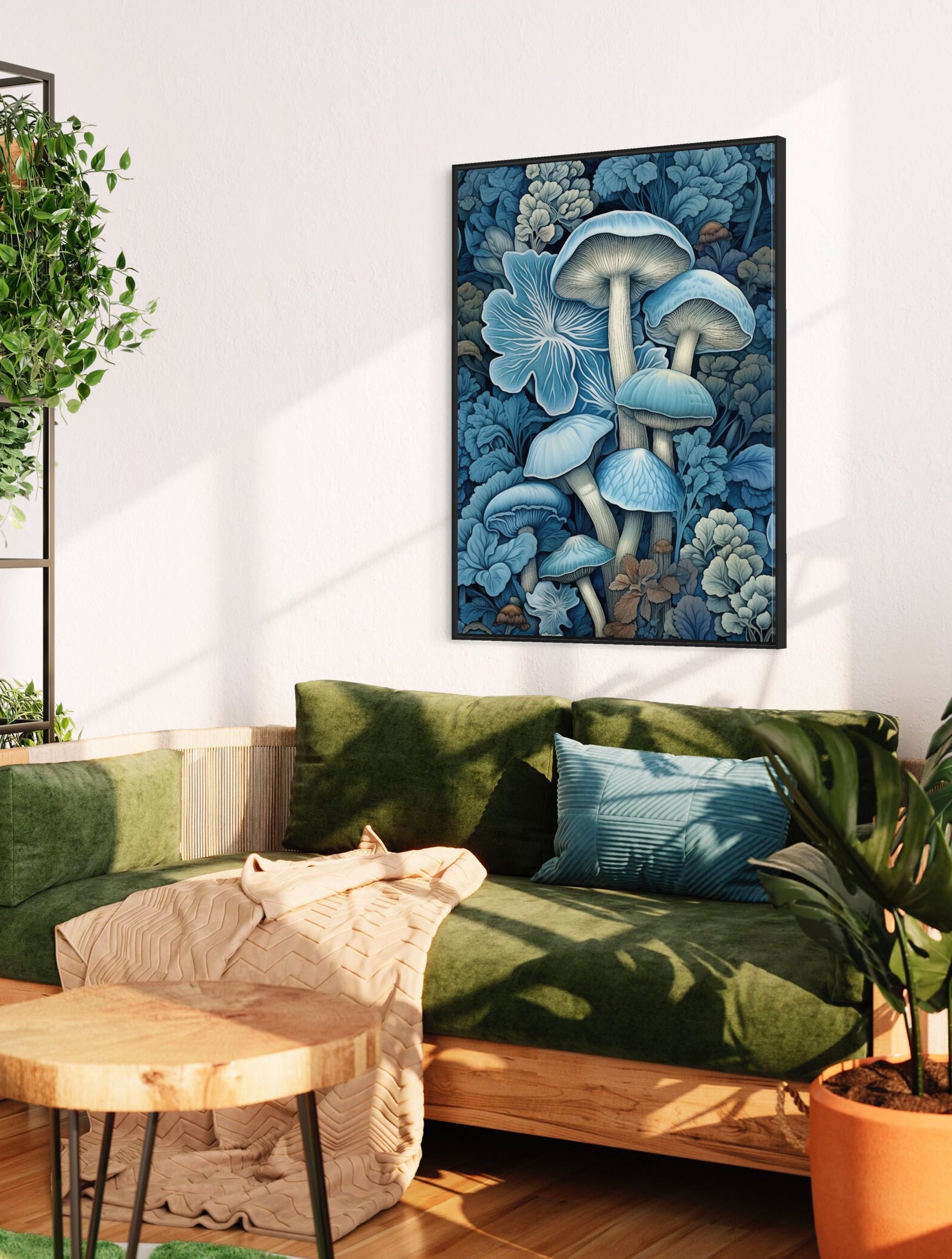 William Morris Inspired Mushroom Art Print,mushroom Print,botanical ...