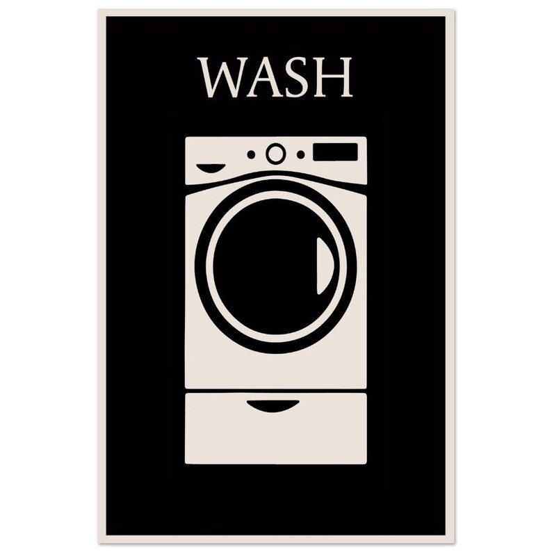 Laundry Room Art Print, Modern Black and Beige Decor - Etsy