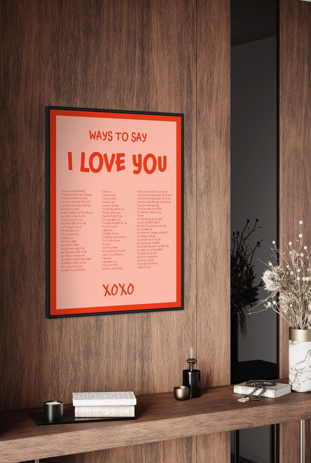 Love Quote Wall Art, Trendy Aesthetic Pink Wall Art Quote, Love Quote ...