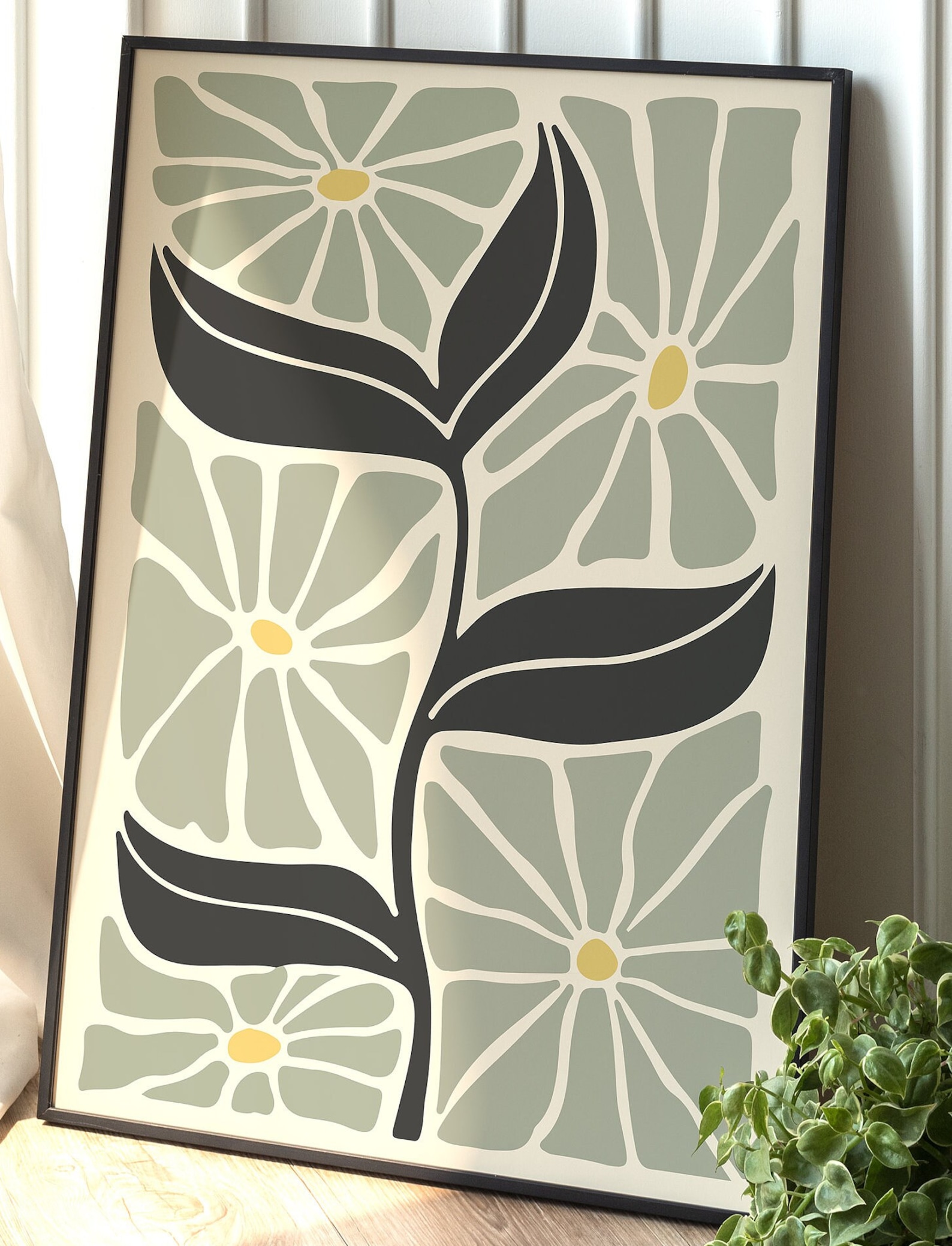 Botanic Print Sage Green Botanical Wall Decor Printable Wall Art ...