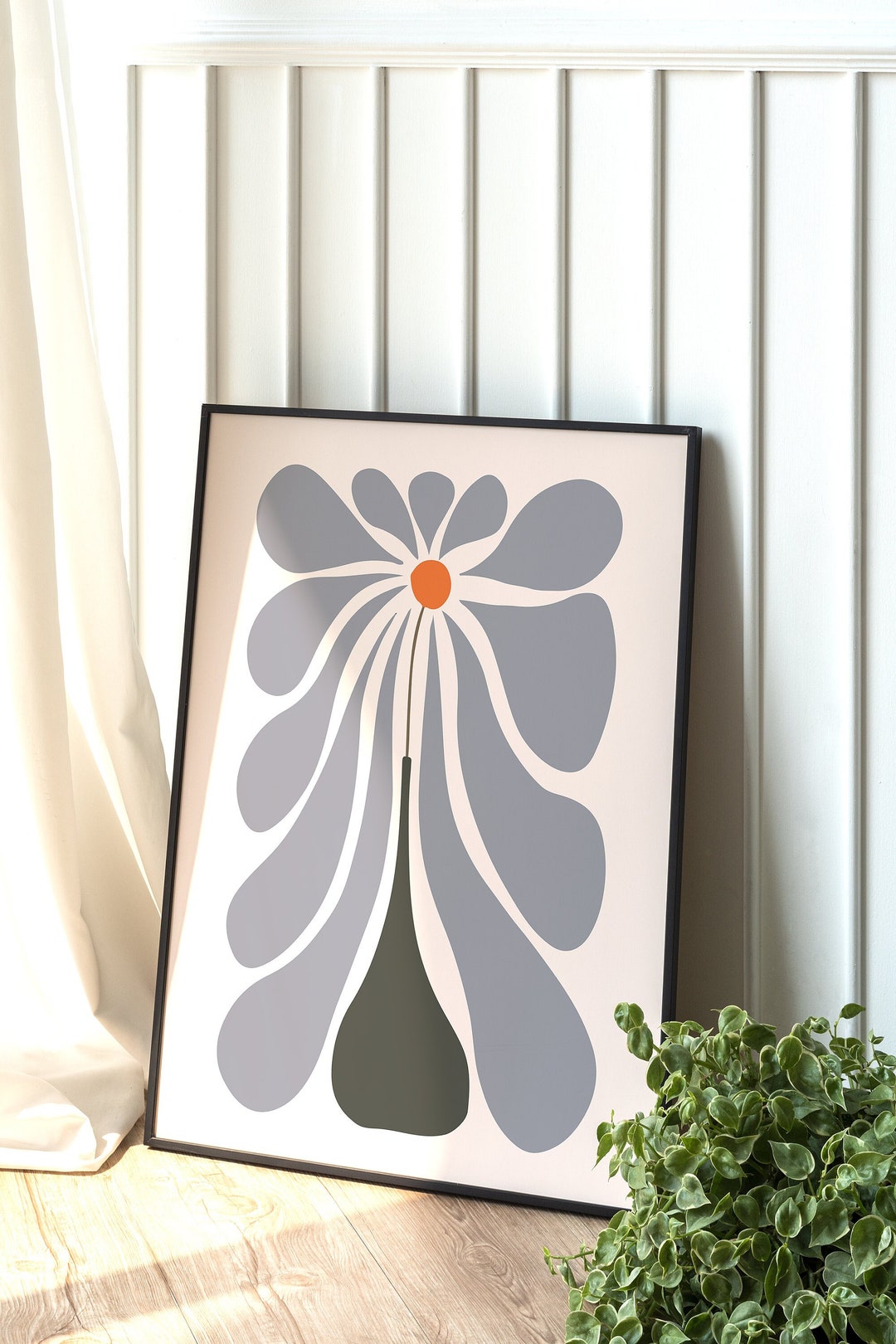 Curated visual reference: Mid Century Modern Botanical Print Minimalist Floral Wall Art Photo Inspiration