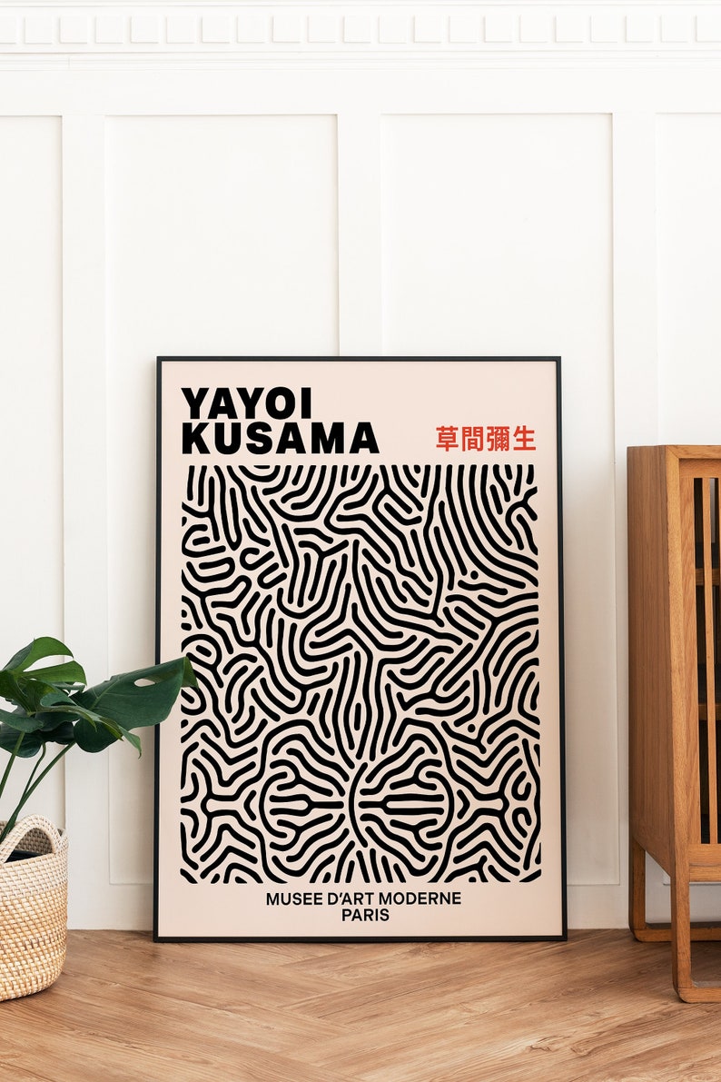 Yayoi Kusama Print line poster Yayoi Kusama Art Abstract Print Exhibition Print Art Japanese Art Modern Contemporary Art Minimal Wall Deco image 1