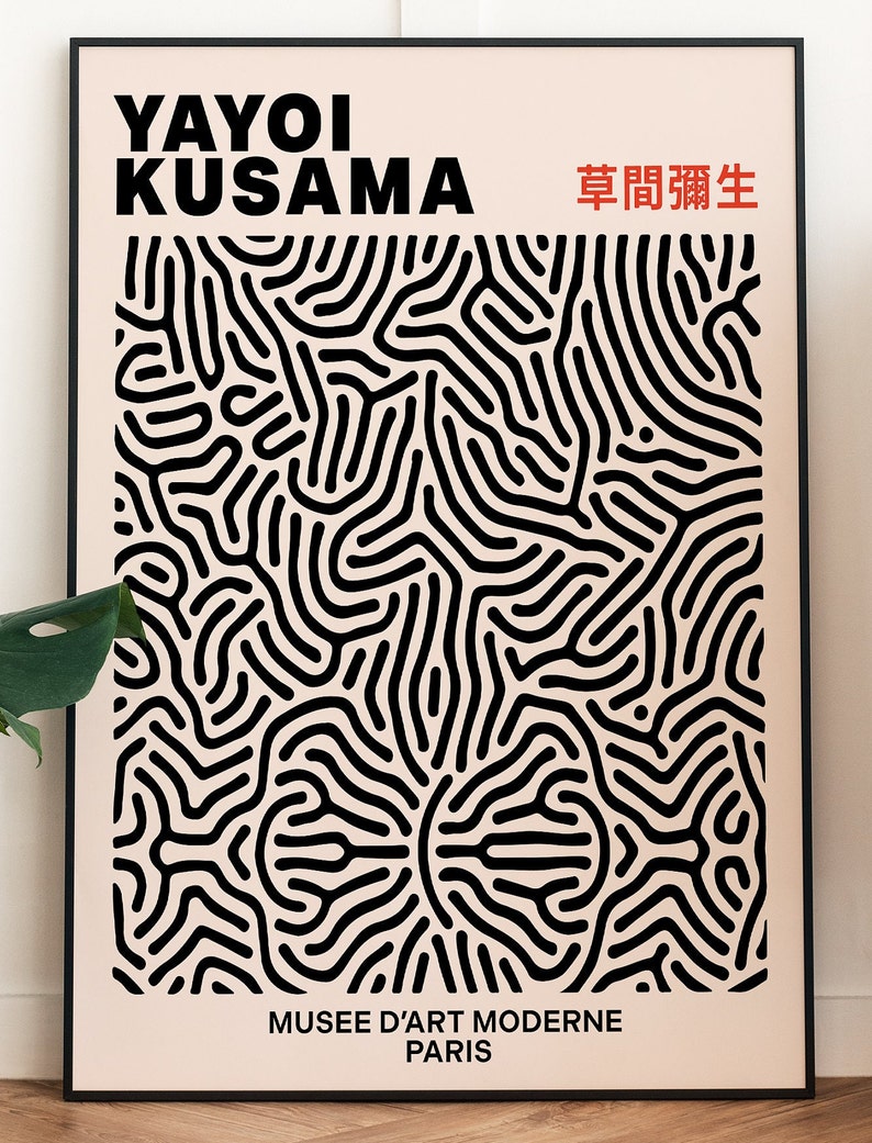 Yayoi Kusama Print line poster Yayoi Kusama Art Abstract Print Exhibition Print Art Japanese Art Modern Contemporary Art Minimal Wall Deco image 4