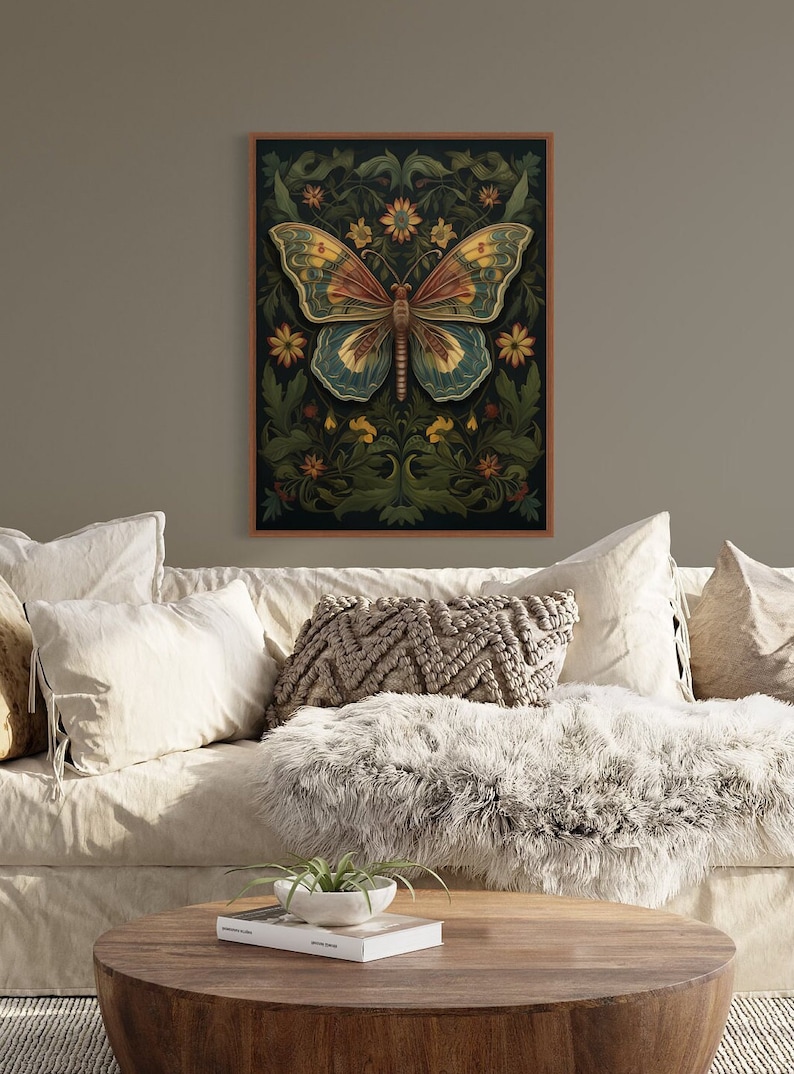 William Morris Butterfly Art Print, Botanical Decor - Etsy