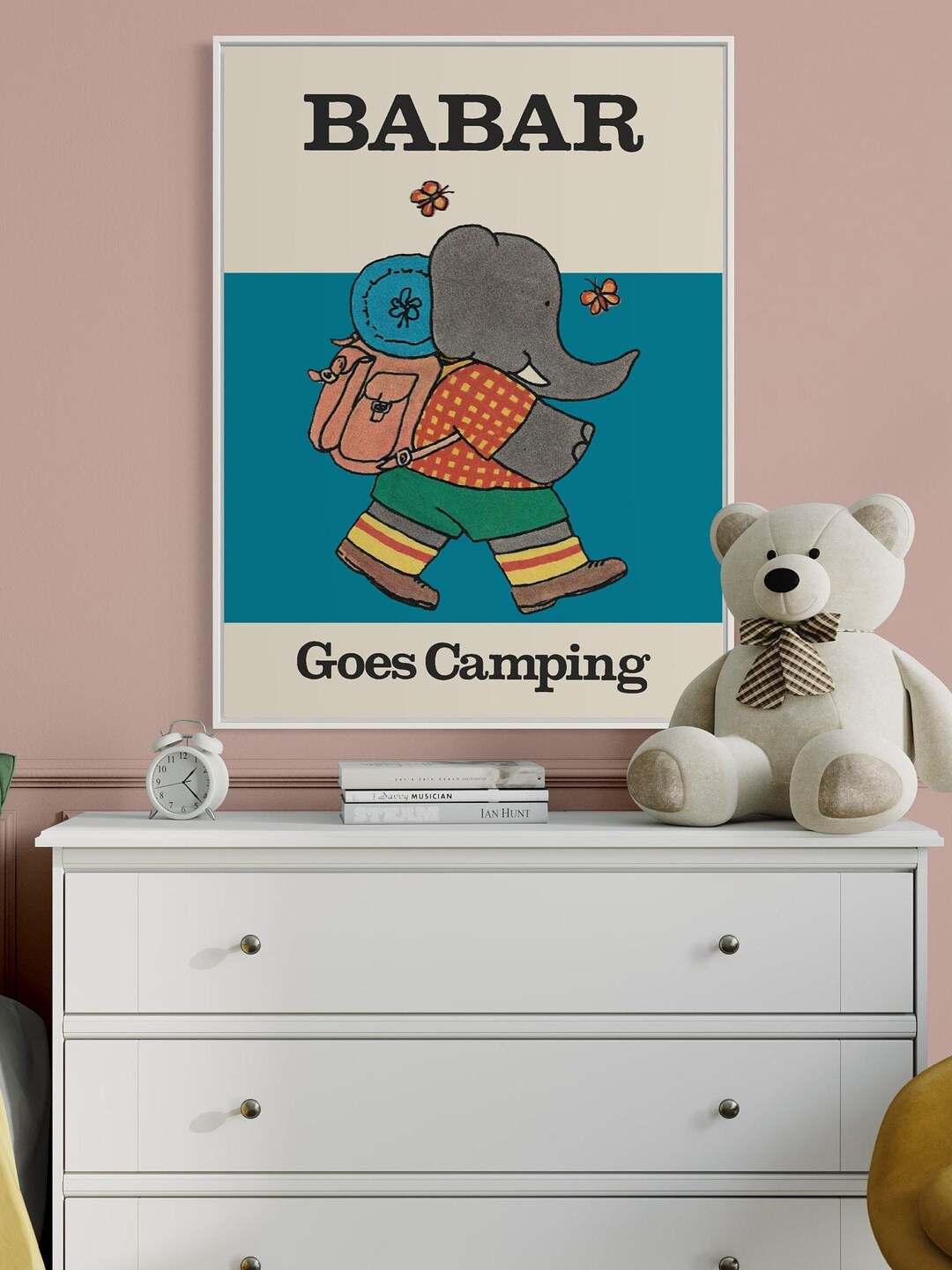 Babar the Elephant Wall Art Nursery Decor Kids Gift Retro Wall Art