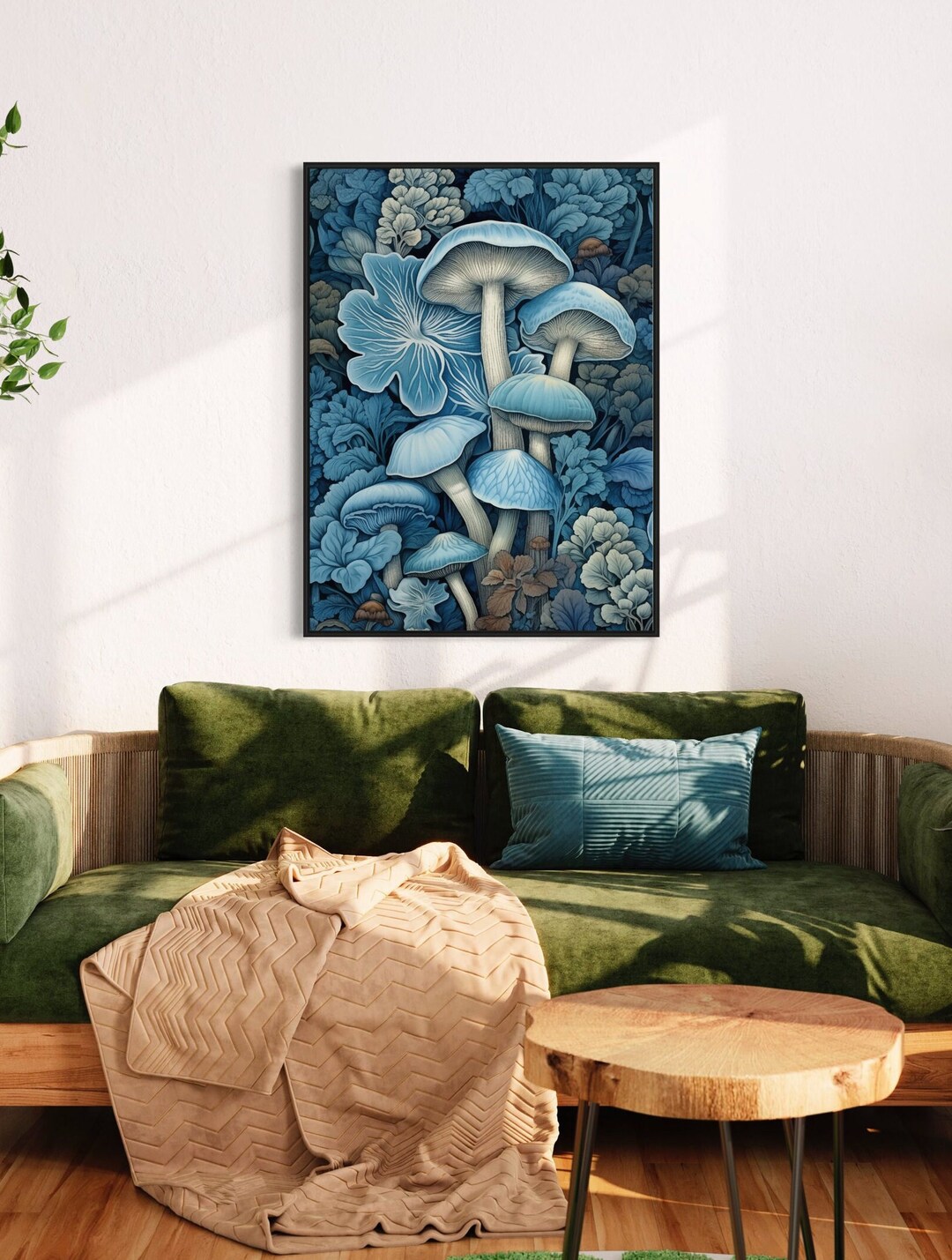 William Morris Inspired Mushroom Art Print, Botanical Forest Wall Decor ...
