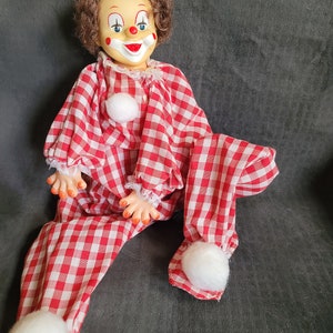 Vintage Rubber Face Mid Century Clown Toy