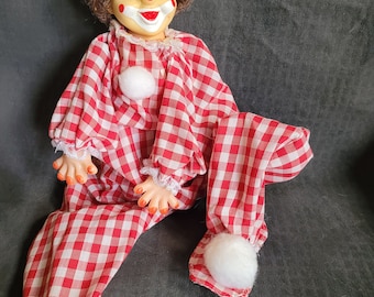Vintage Rubber Face Mid Century Clown Toy