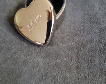 Boîte à bijoux coeur en métal pour maman Cadeau pour la fête des Mères