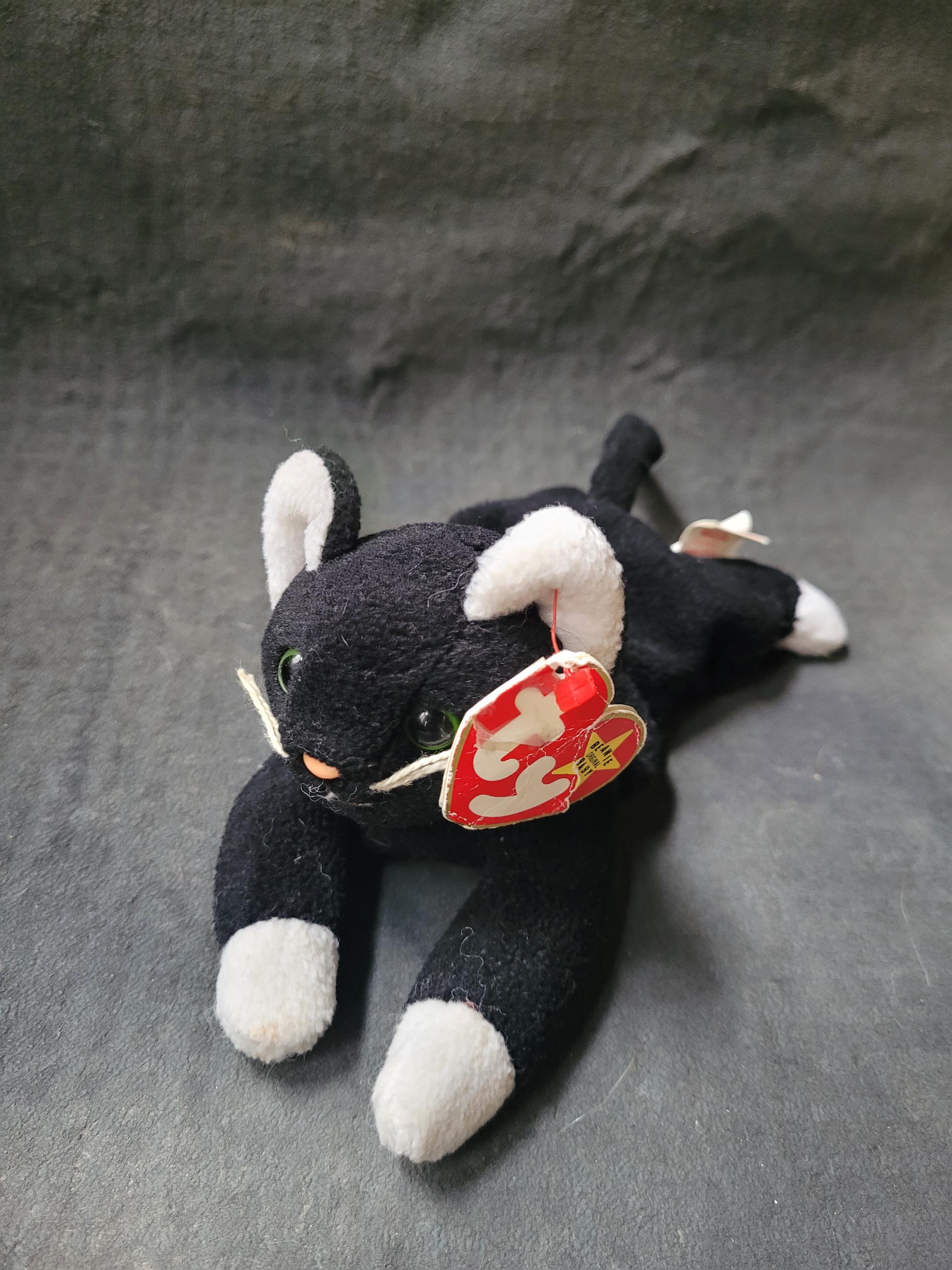 White Cat Beanie Ty Zip The Black Cat Ty Beanie Baby Zip II The