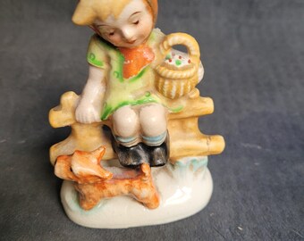 Bing & Grøndahl 2333 Girl With Cat and Dog Figurine | Vintage