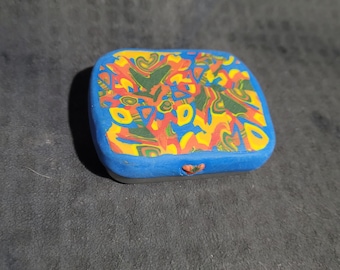 OOAK Polymeerklei mini Altoids tin stash box pillendoosje klein geschenk helder patroon