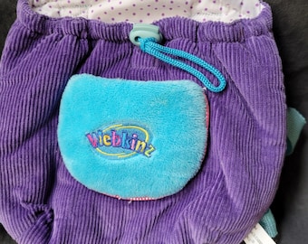 Ganz Webkinz Bag Backpack Corduroy Purple Blue Child Youth Plush Carrier