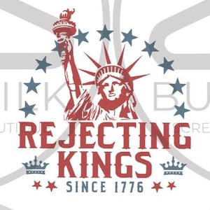Rejecting Kings, Vintage Patriotic Freedom Liberty, Since 1776, Usa, no kings, Anti Authoritarian, Anti Maga Anti Trump, Digital Download