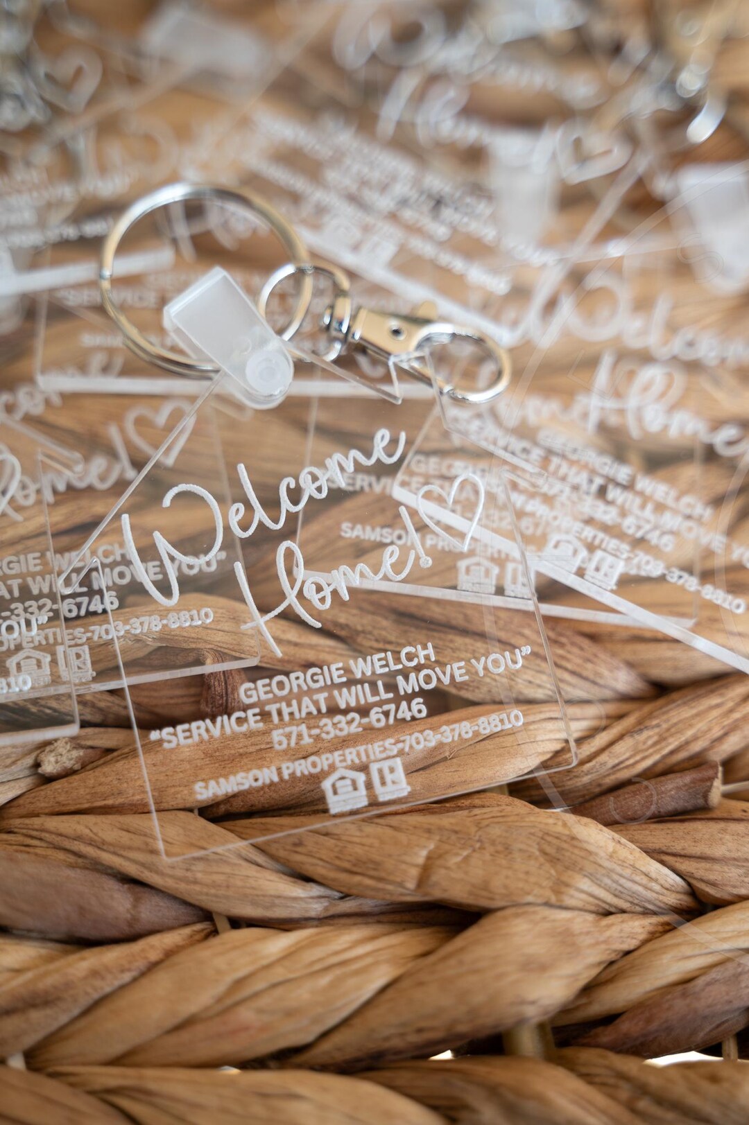 Welcome Home Real Estate Keychain- Business Card Keychain, Real Estate ...