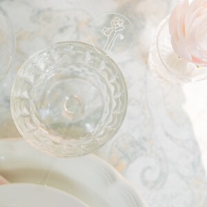 Floral Wedding Round Drink Stirrers- Wedding drinks- swizzle sticks- Stir Stick