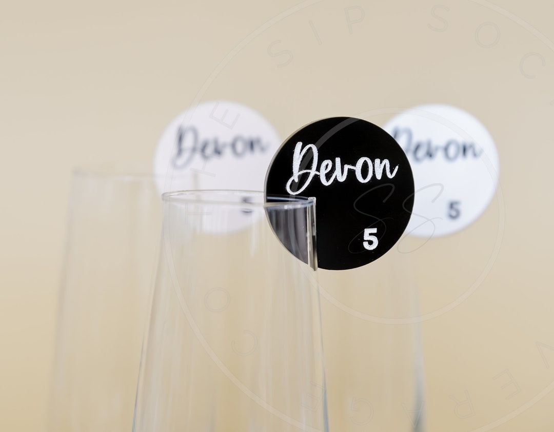 Champagne Drink Tag Seating Chart Drink Tag Wine Drink Marker Seating ...