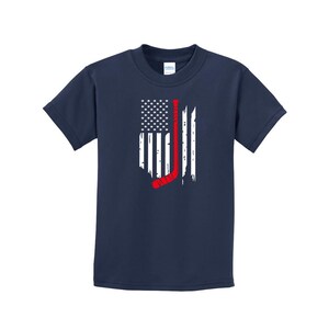 USA Flag Hockey Stick - Youth T-Shirt