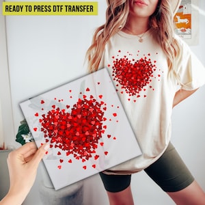 Hearts DTF Transfer, Ready to Press, Womens Valentines Hearts DTF Print,  Direct to Film, Shirt Transfer,  Heat Transfer,P395