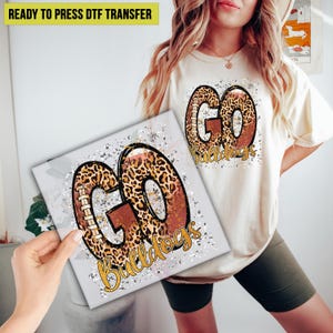Go Bulldogs Leopard DTF Transfer, for Women & Men, Bulldogs Fan Ready to Press, DTF Print, Direct to Film, Heat Transfer