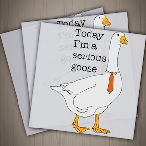 Today I&#39;m A Serious Goose Ready to Press, Funny DTF Transfer, High Quality, Cute Silly Heat Transfer, Funny Goose Direct to Film P023