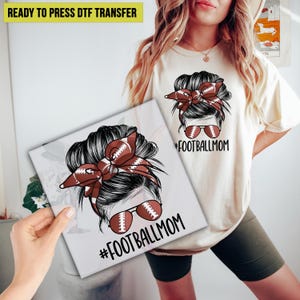 Football Mom DTF Transfer, Cute Football Mama Ready to Press, Gift For Football Mom DTF Print, Game Day Direct to Film, Heat Transfer