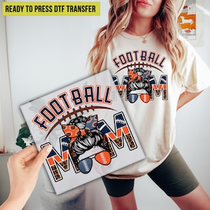 Football Mom DTF Transfer, Cute Football Mama Ready to Press, Gift For Football Mom DTF Print, Game Day Direct to Film, Heat Transfer