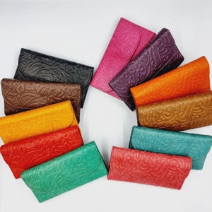 Cartera de cuero genuino de caligrafía