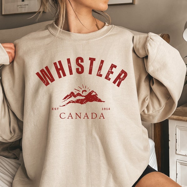 Whistler, British Columbia Canada Sweatshirt, Ski, Snowboard Mountain Unisex Whistler Sweatshirt