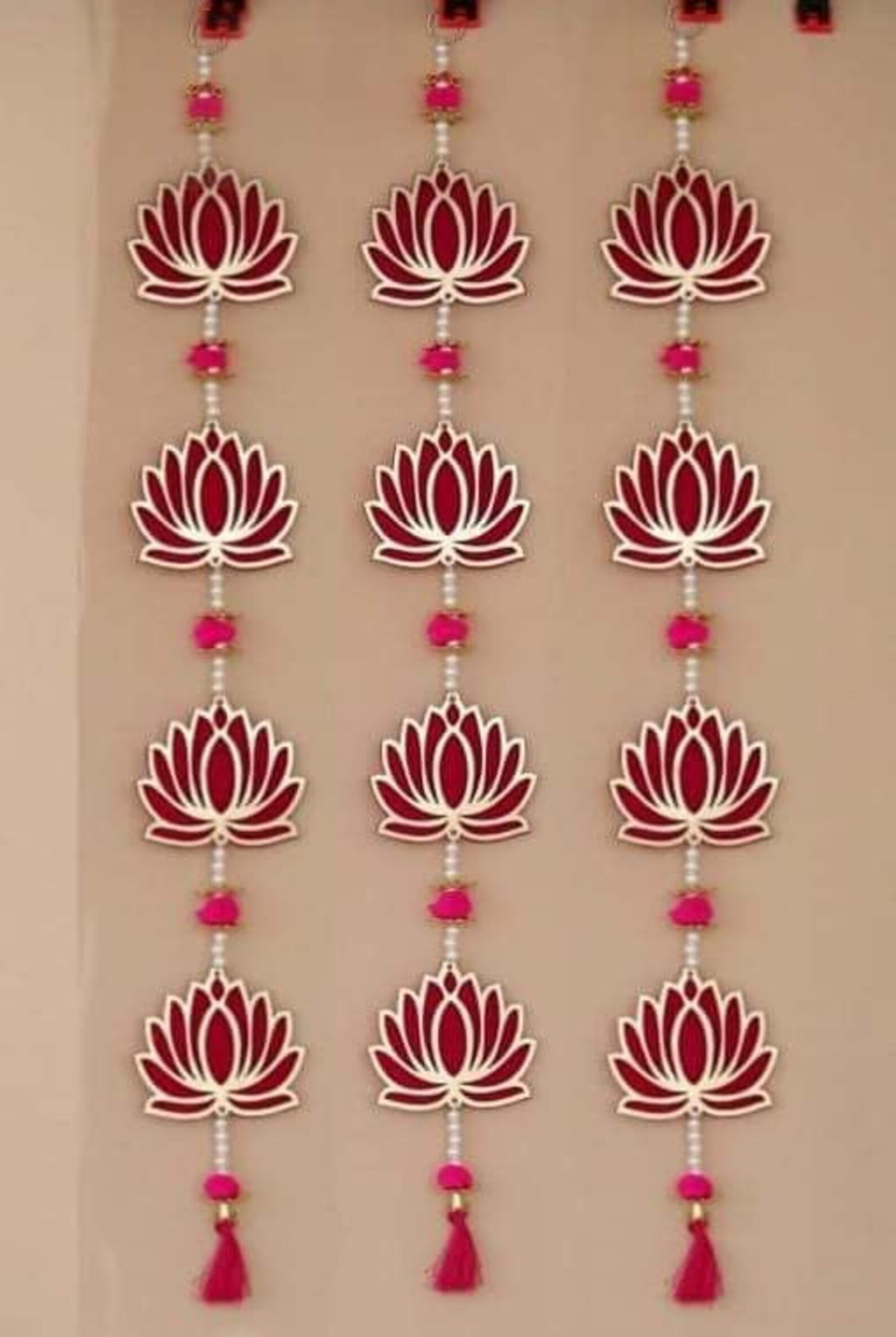 Handmade Lotus Wall Decor With Jhumki Style Hanging Perfect Etsy