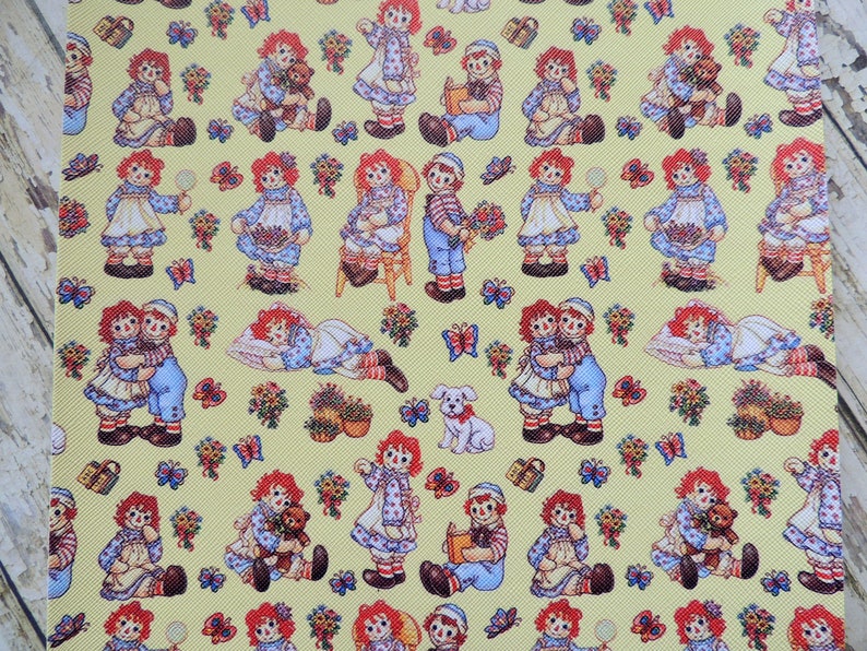 Cartoonized Rag Cartoon Rag Doll Design Printed on Faux Leather, 1 Sheet 20cmx34cm ...