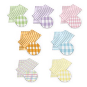 Gingham Pattern Printed on White Faux Leather, choice of 7 colours, 1 sheet 20mmx34mm, make bows or earrings